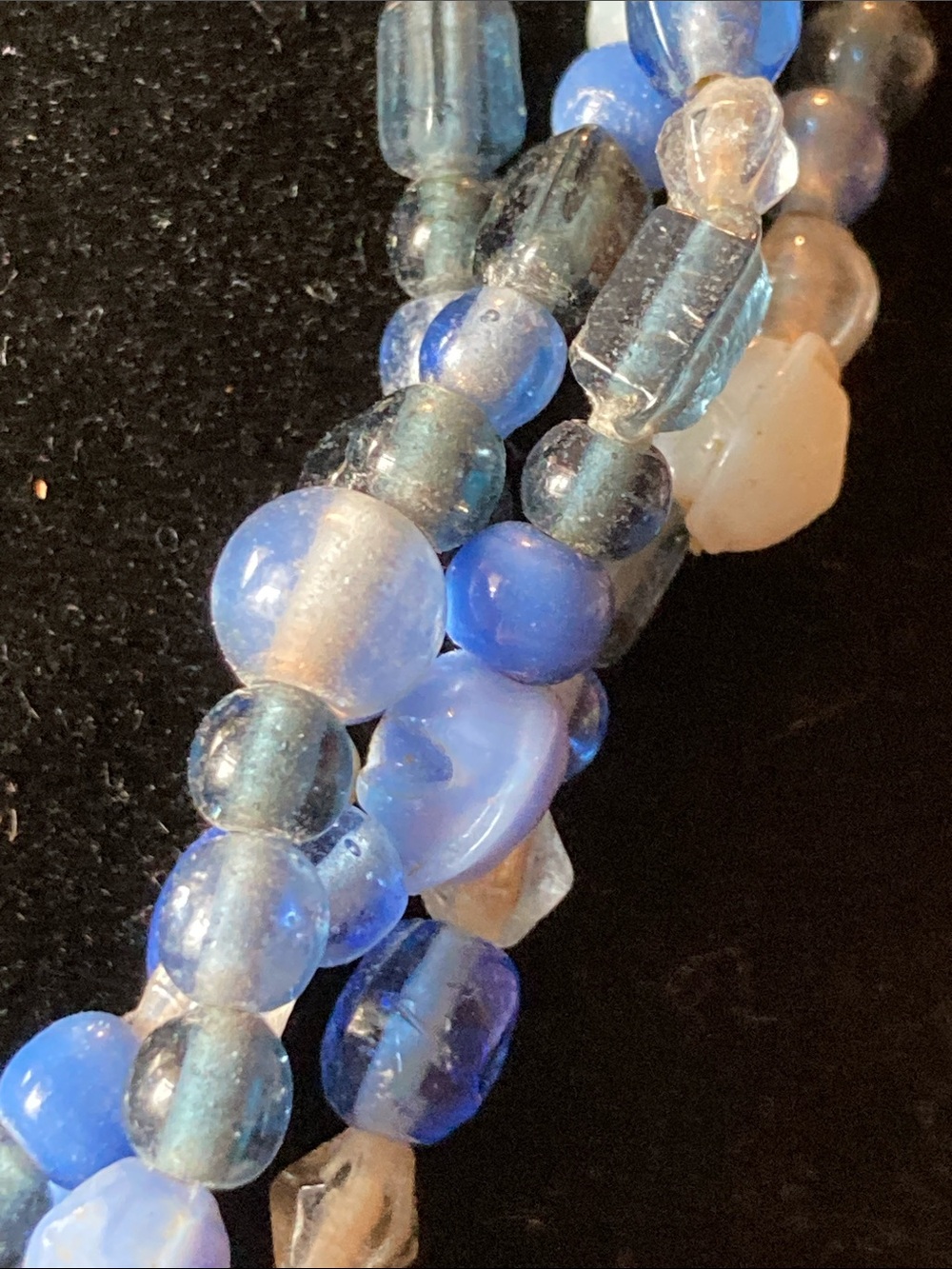Multi-Strand Translucent Blue Beaded Necklace - Picture 3 of 8